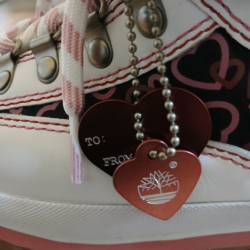 women's Timberland boots with Hearts.